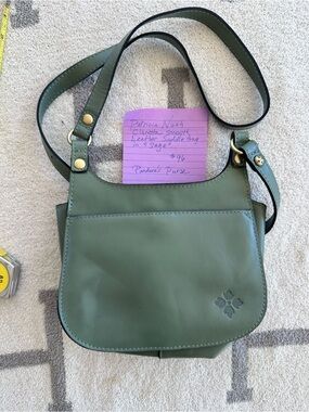 Patricia Nash Sage Green Leather Crossbody Saddle Bag